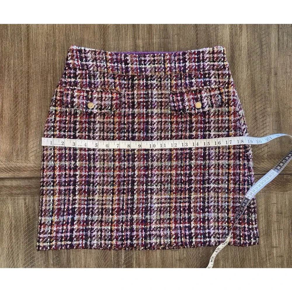 Ann Taylor LOFT Multicolor Tweed Pencil Straight Mini Skirt Women’s Size 2